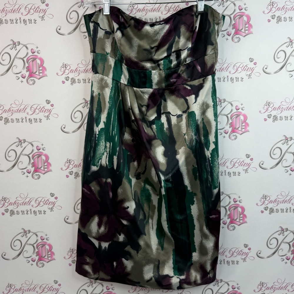 Rw&co dress tie dye style abstract Elegant Multicolor Strapless Dress